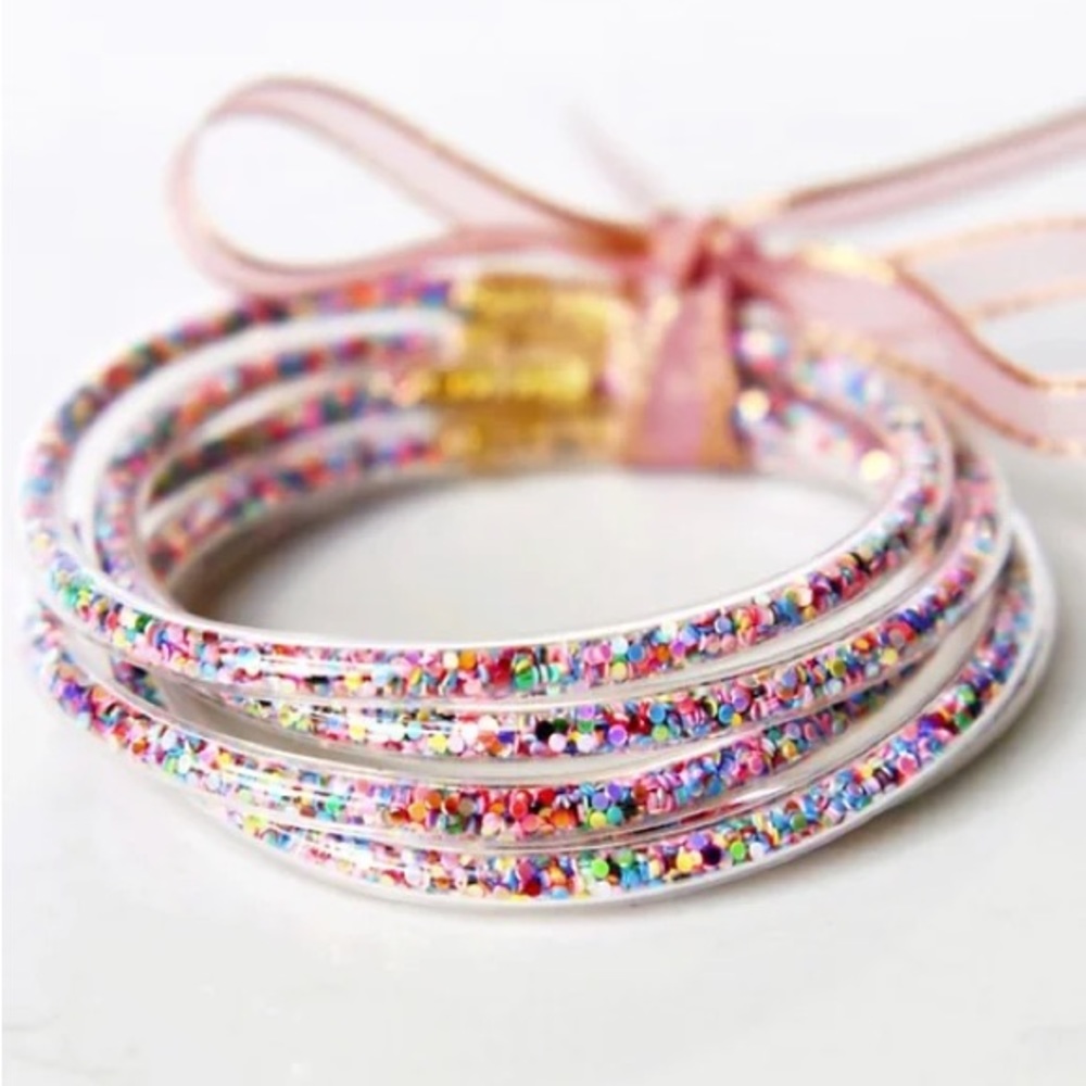 Glitter Filled Jelly Tube Bracelets